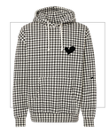 Houndstooth LOVE Unisex slimfit Hoodie with Velvet Heart