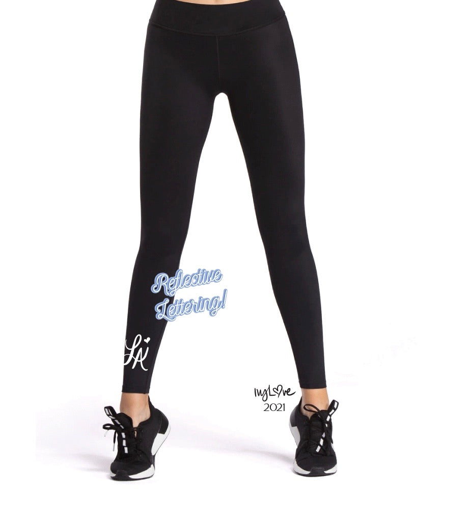 Reflective LA moisture wicking leggings