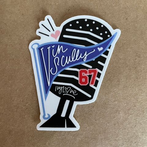 3” VIN SCULLY MIC ivylove WEATHERPROOF STICKER