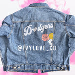 XL BLUE JEAN BABY BY IVYLOVE FLORAL velvet Dodgers