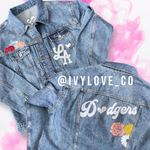 XL BLUE JEAN BABY BY IVYLOVE FLORAL velvet Dodgers