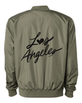 Los Angeles Olive Bomber Jacket (UNISEX)