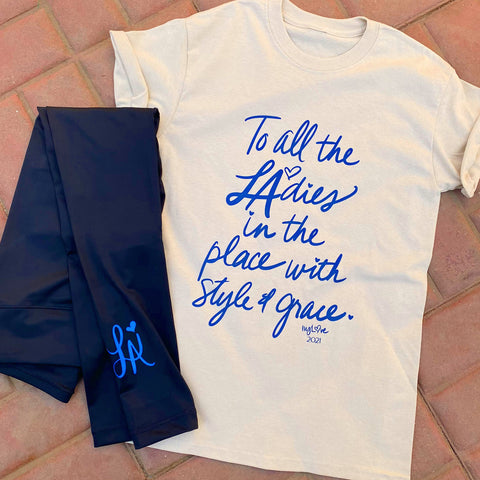 Royal blue Reflective LA moisture wicking leggings