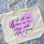 TO ALL THE LADIES Large Beach canvas tote