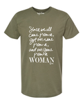 GAME FROM A WOMAN Olive Green Unisex TEE